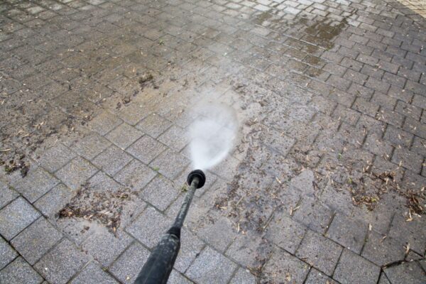 Outdoor,Floor,Cleaning,With,High,Pressure,Water,Jet